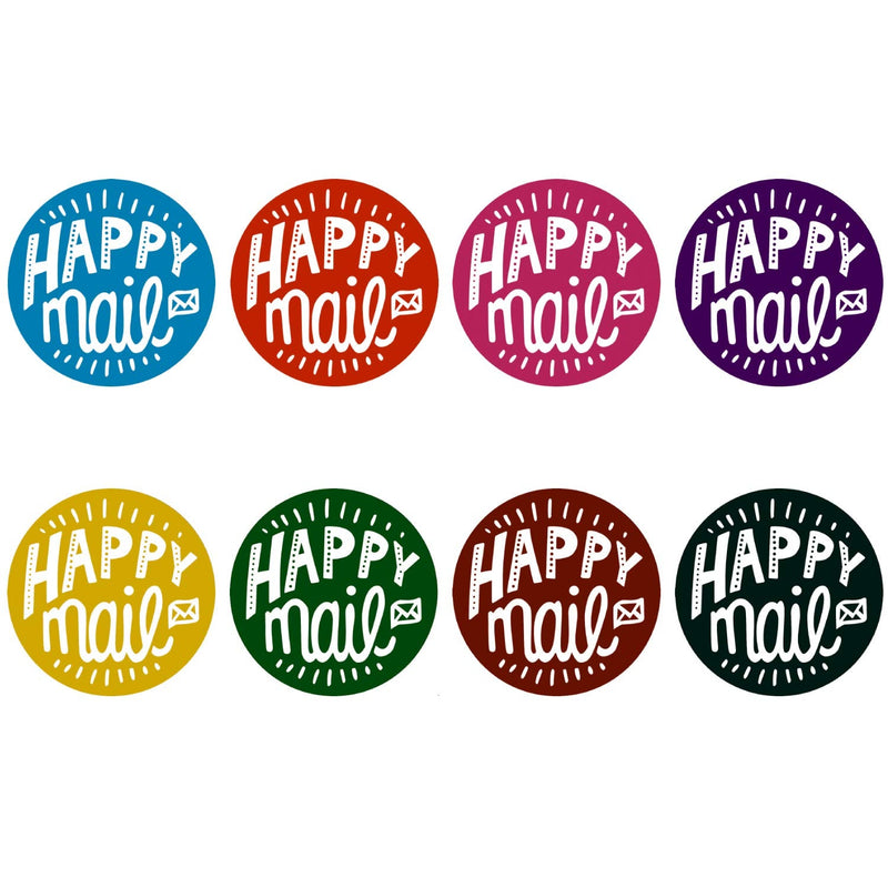 WRAPAHOLIC Happy Mail Business Stickers - 8 Kinds Colors Thank You Stickers, Shipping Stickers - 1.5 x 1.5 Inch 1000 Total Labels - NewNest Australia