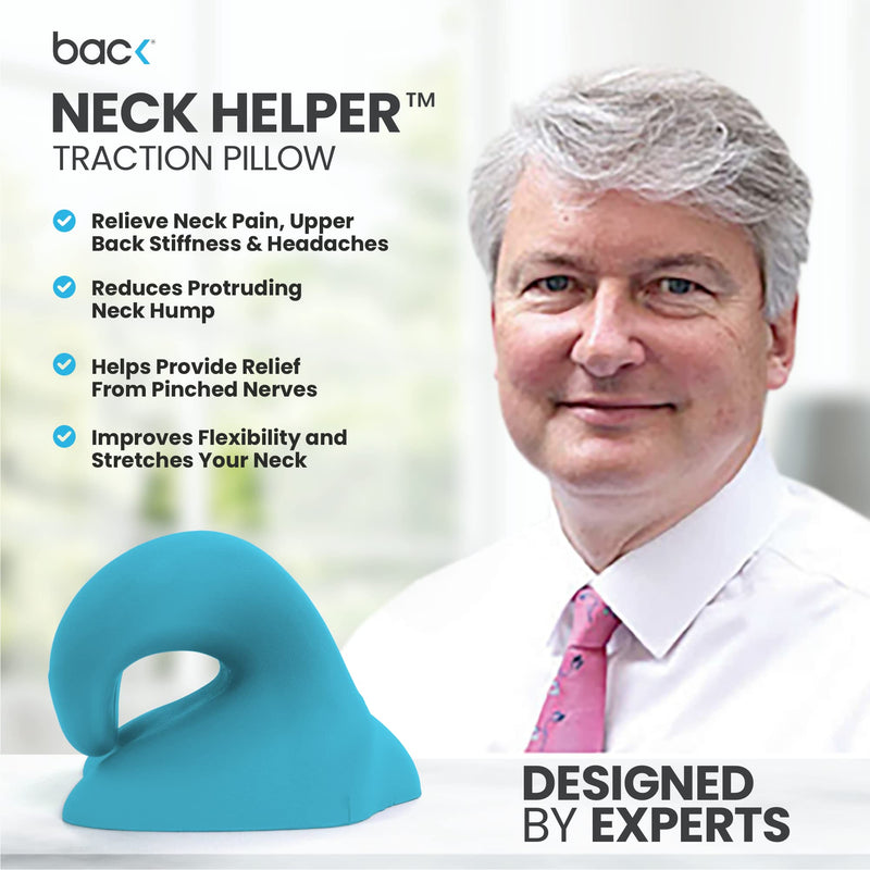 back - Neck Helper Traction Pillow for Pain Relief and Relaxer, Neck Hump and Posture Corrector, Chiropractic Neck Pillow for Pain Relief and Spine Alignment… Blue - NewNest Australia