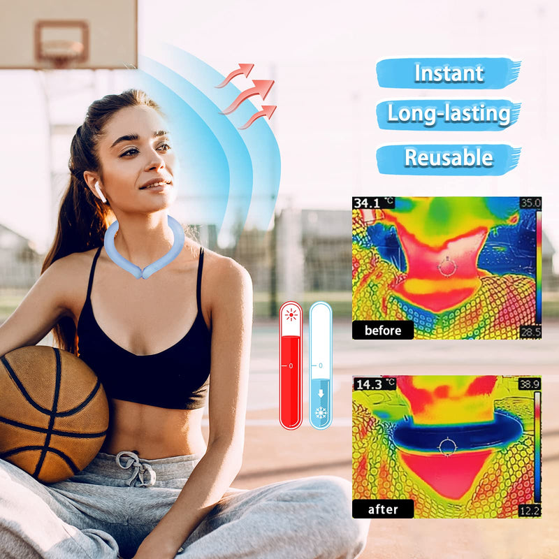 Neck Cooling Tube, Cooling Starts Below 15°C (59°F), Reusable Neck Cooler, Neck Cooling Tube for Summer Outdoor Indoor Cooling and Heat Dissipation (Purple) Purple - NewNest Australia
