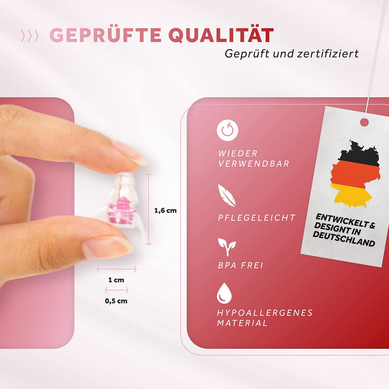 Schallwerk  Women+ | Discreet Ear Protection Earplugs - Dampens Noise & Retain Sound Quality - Transparent Ear Plugs - Ear Plugs Suitable For Music, Festival, Work & Learning - NewNest Australia
