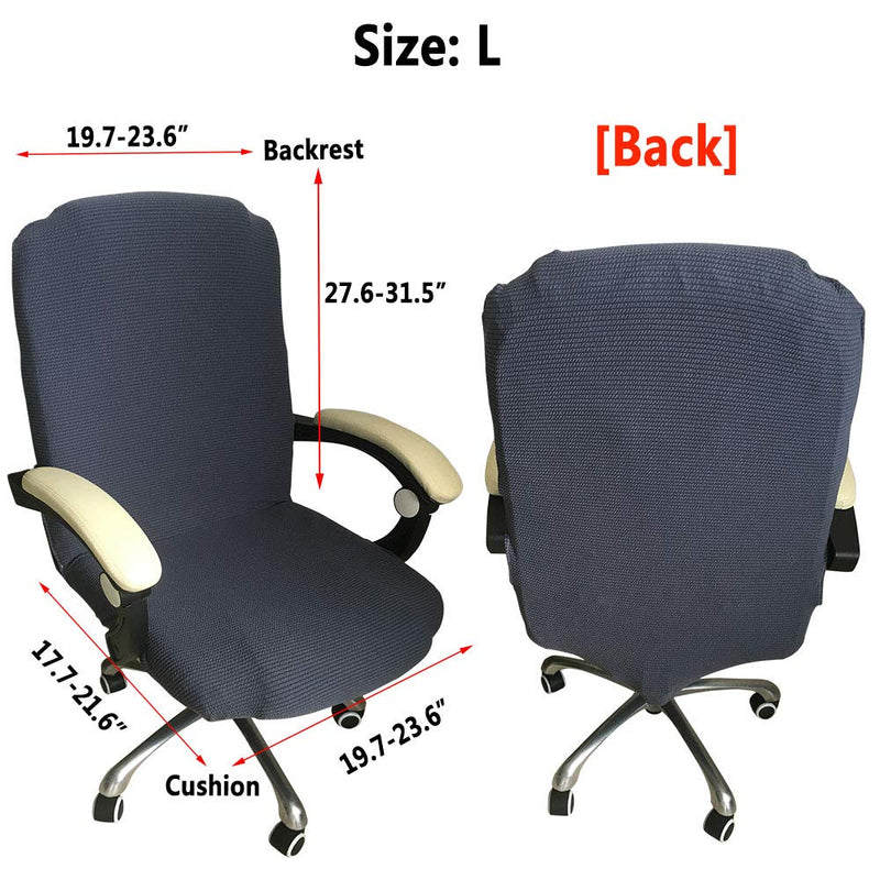 NewNest Australia - Melaluxe Office Chair Cover - Universal Stretch Desk Chair Cover, Computer Chair Slipcovers (Size: L) - Beige Micro Fiber 