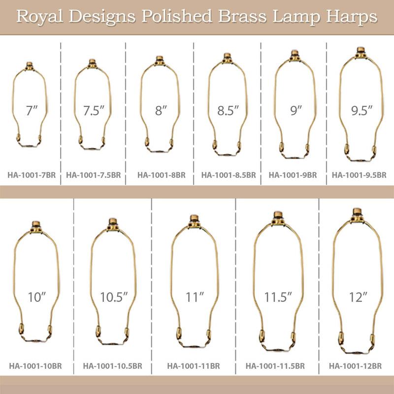 Royal Designs Heavy Duty Harp for Lamp Shade Holder, 8 inch, Antique Brass Base, Set of 2 8 in. - NewNest Australia