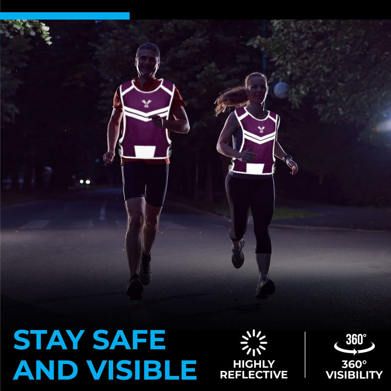 247 Viz Reflective Running Vest – Reflective Vest Running at Night for Walkers, Women & Men. High Visibility Reflective Gear, Cycling & Running Vest, High Vis Neon Safety, Small, Medium & Large Size Neon Pink - NewNest Australia