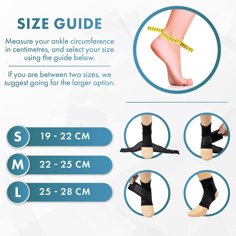 Actesso Ankle Support Sleeve with Strap - The Ultimate Support for Weak Ankles, Sprains and Sports Injury. Ideal for Men & Women & Left or Right (M (Pack of 1), Black) M (Pack of 1) - NewNest Australia
