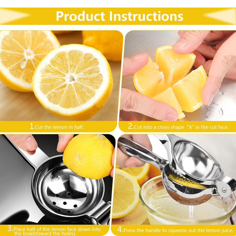 NewNest Australia - Lemon Squeezer Stainless Steel Manual Fruit Squeezer, Citrus Squeezer Orange Juicer Fruit Juice Reamer Fast Handle Press Tool, Manual Juicer Perfect for Juicing Oranges, Pomegranate, Lemons & Limes Large 