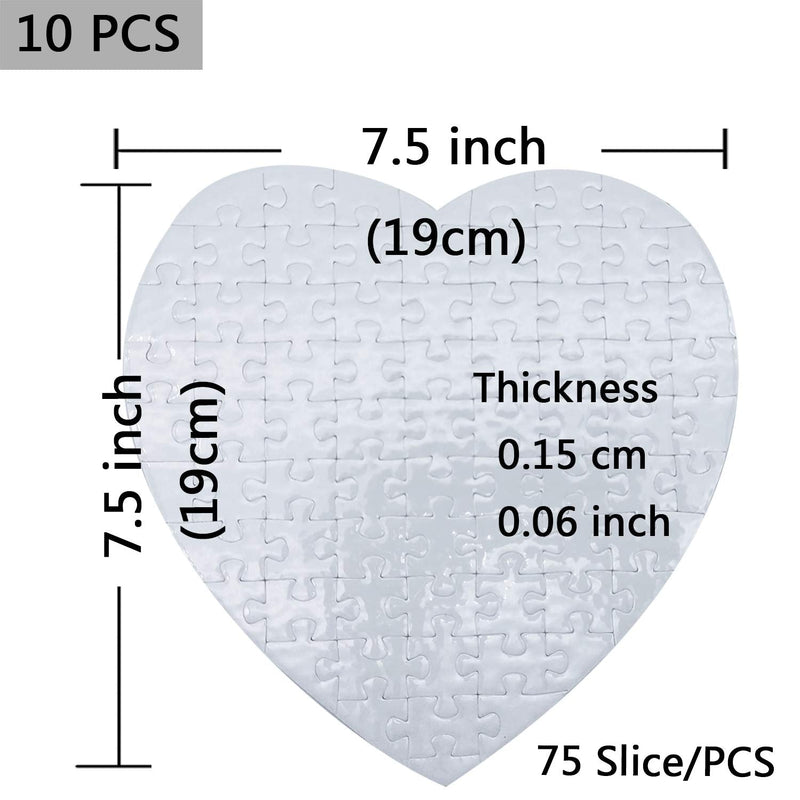 10 Sets Blank Sublimation Heart-Shaped Jigsaw Puzzle with 75 Pieces DIY Heat Press Transfer Crafts Thermal Transfer Puzzle Wholesale Thermal Transfer Pearl Puzzle Blank Puzzle - NewNest Australia