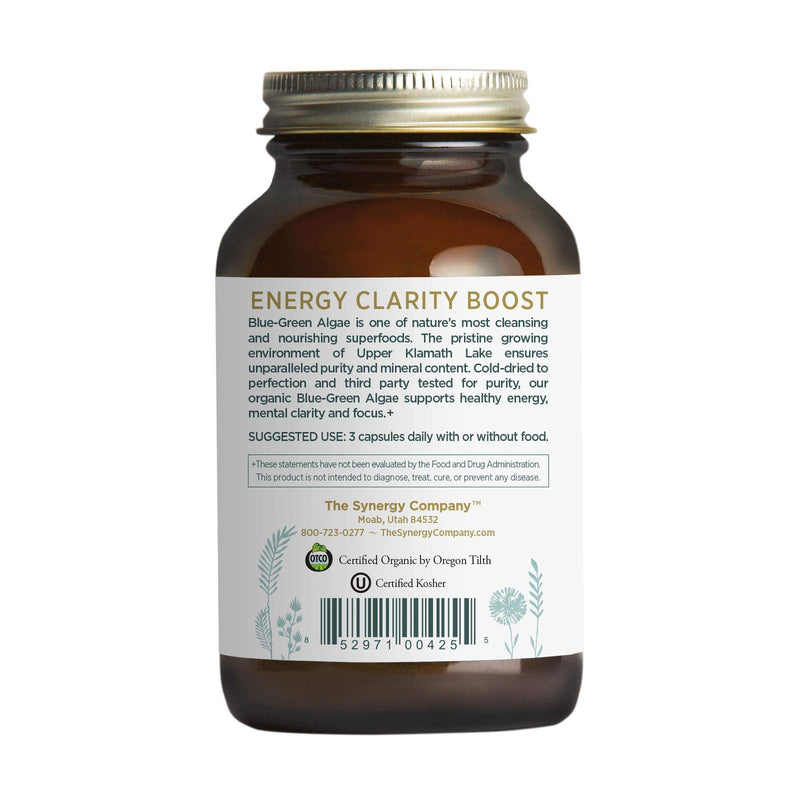 Pure Synergy Blue-Green Algae | 90 Capsules | Made with Organic Ingredients | Non-GMO | Vegan | Sourced from Upper Klamath Lake Oregon - NewNest Australia