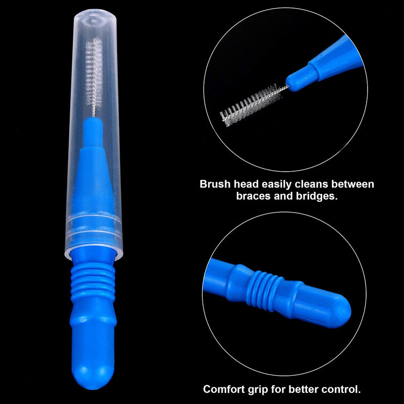 100 Pieces Braces Dental Brush Flosser for Cleaner Interdental Brush Toothpick Dental Tooth Flossing Head Oral Dental Hygiene Toothpick Cleaners Cleaning Tool Red and Blue - NewNest Australia