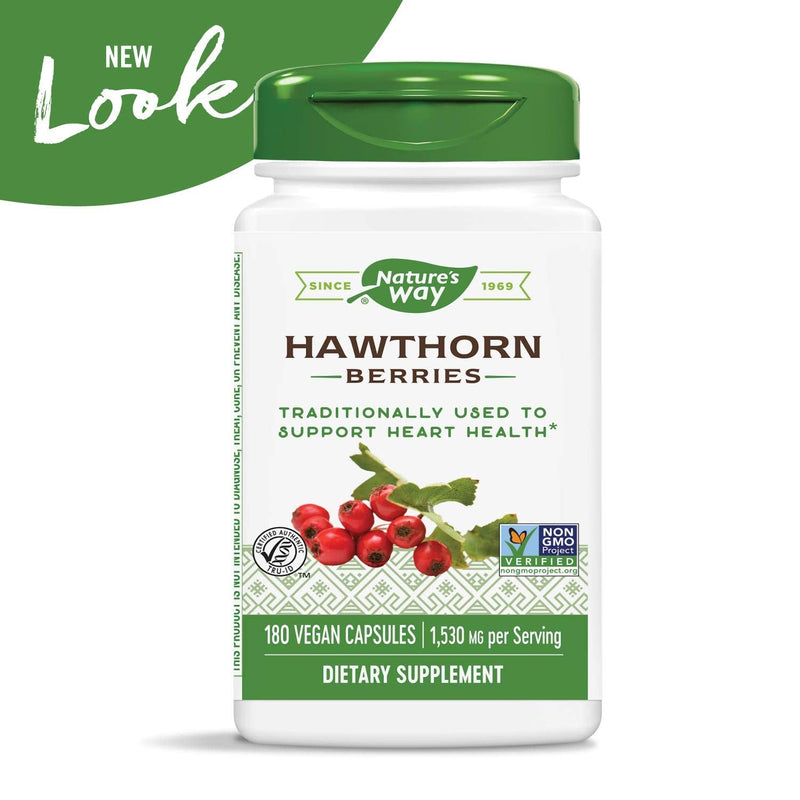Nature's Way Premium Herbal Hawthorn Berries, 1,530 mg per serving, 180 Capsules (Packaging May Vary) 180 Count (Pack of 1) - NewNest Australia