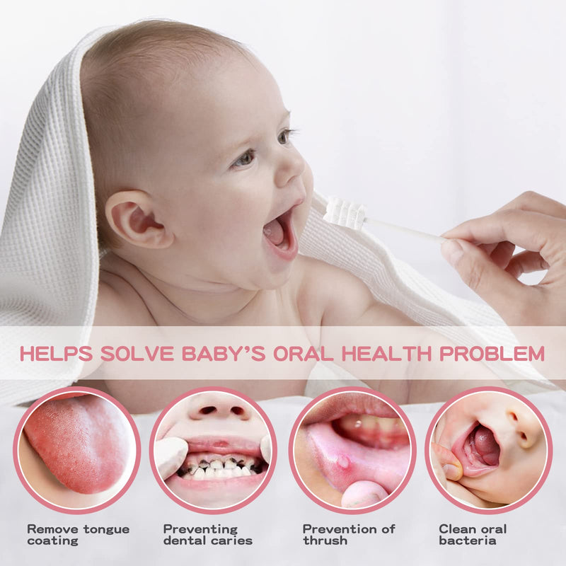 [60-Pack] Baby Tongue Cleaner, Baby Toothbrush, Disposable Baby Mouth Cleaner, Soft Gauze Toohthbrush Newborn Oral Cleaning Stick Dental Care for 0-36 Month Baby - NewNest Australia