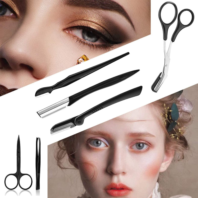 Professional Eyebrow Care Set, 9 Pieces Eyebrow Trimming Set, Tweezers Made Of Stainless Steel, Small Scissors, Eyebrow Scraper, Tool For Trimming Eyebrows For Men And Women - NewNest Australia