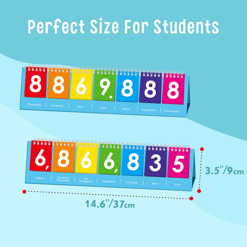 Freestanding Place Value Flip Chart, Double Side with Whole Numbers and Decimals, Educational Math Learning Tool to Count Place Value to The Millions 7 digits - NewNest Australia