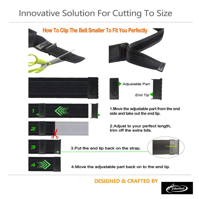 AiRunTech Running Belt with Water Bottles No Bounce Hydration Belts Can be Cut to Size Design Strap for Runners 2*6 OZ bottles Black - NewNest Australia
