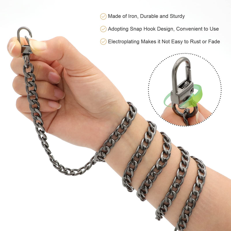4 Pieces Different Sizes Iron Replacement Flat Chains Iron, Metal Chain Strap for DIY Purse Handbag Shoulder Crossbody Bag Clutch by RAPUDA(15.4 Inch, 23.6 Inch, 31. 4 Inch, 47.2 Inch) Black - NewNest Australia
