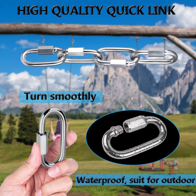 Quick Link, Ekunbuy 304 Stainless Steel Heavy Duty Locking Clips Chain Connector Repair Link Buckle for Swing Outdoor Camping 1.45inch(m3.5)-18pcs - NewNest Australia