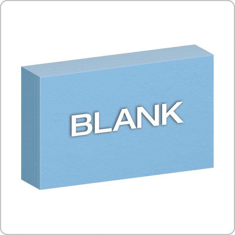 Oxford Blank Color Index Cards, 3" x 5", Blue, 100 Per Pack (7320 BLU) - NewNest Australia