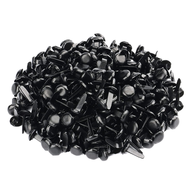 AIEX 600pcs Metal Paper Fasteners Round Brass Fasteners Split Pins for DIY Crafts Projects, Scrapbooking, Office, 0.47x0.3inch (Black) Black - NewNest Australia