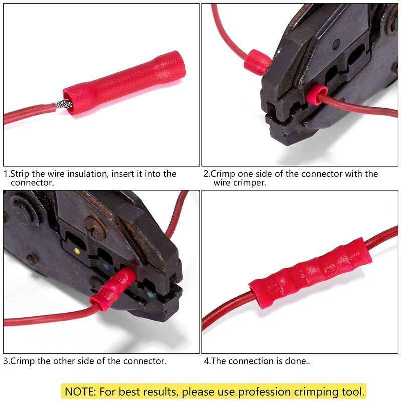 Ginsco 250Pcs Insulated Wire Connectors Assorted Crimp Terminal Kit - Quick Disconnect Ring Spade Butt Splices Piggy Back - NewNest Australia