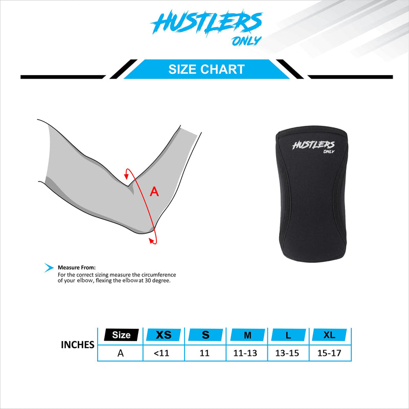 Hustlers Only Elbow Sleeves Weightlifting 5mm Neoprene Compression Elbow Braces for Instant Joint Pain Relief Elbow Support Sleeves for Gym Training, Fitness, and Workout. (M, Black) M - NewNest Australia