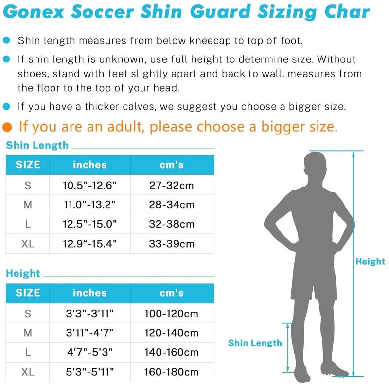 Gonex Soccer Shin Guards for Kids Adult, Youth Boys Girls Shin Guards Slip in Soccer Shin Pad Sleeves Canilleras for Football Games, EVA Cushion Protection Reduce Shocks & Injuries Blue Sleeves Small - NewNest Australia