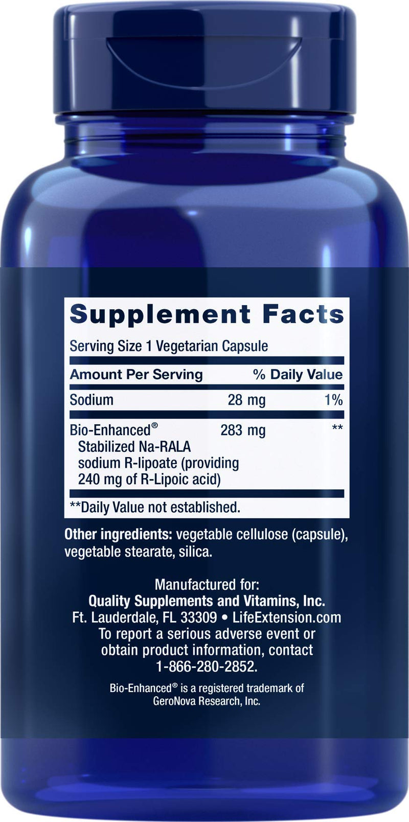 Life Extension Super R Lipoic Acid 240mg, 90 Capsules, Vegetarian 90 Count (Pack of 1) - NewNest Australia