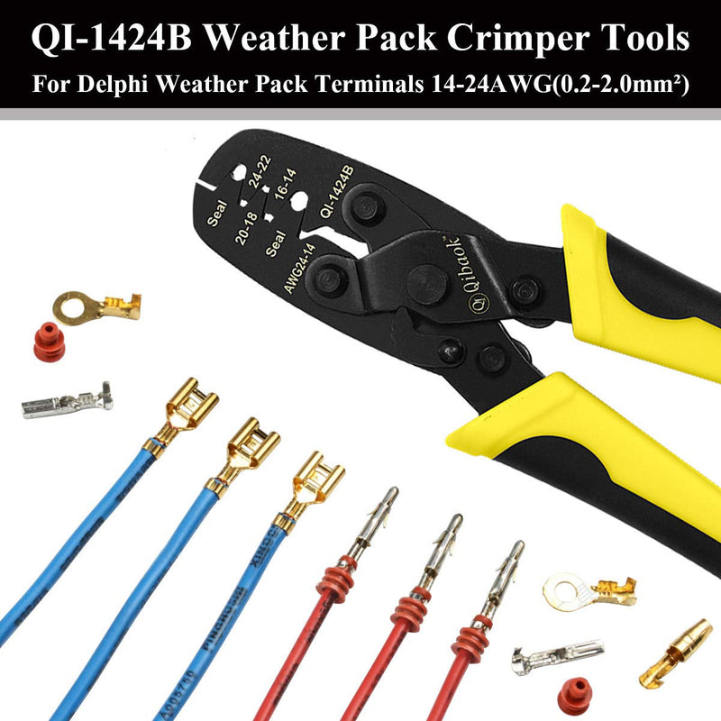 Qibaok Weather Pack Crimper Tools Waterproof Connectors Crimping Tool  for Delphi Packard Weather Pack Terminals or Metri-Pack Connectors - NewNest Australia