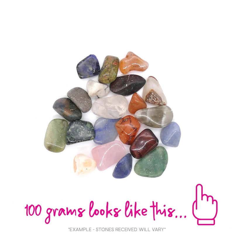 Polished Tumblestone Gemstones, Pocket Reiki, Chakra, Mineral Rocks, 100g Pack (18 to 21 Stones) Size: Medium Mix 15mm to 25mm Mixed Stones Medium Mix 15mm - 25mm - NewNest Australia