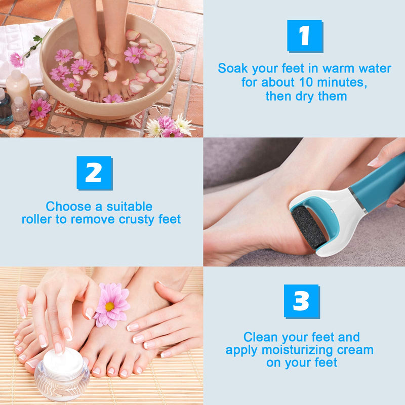 Jorest 10Pcs Replacement Rollers Compatible with Scholl Velvet Smooth, 2 Shapes & 3 Types of Roughness Foot File Refill Rollers for Electric Foot File, Pedicure Hard Skin Remover - NewNest Australia