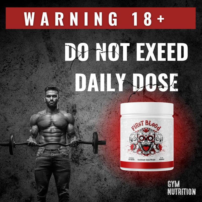 FIRST BLOOD Pre Workout Fitness Booster with L-Arginine + Citrulline + Beta Alanine + Caffeine 370g starter booster iced tea peach flavor FIST BLOOD - ICE TEA PEACH SOUR - NewNest Australia