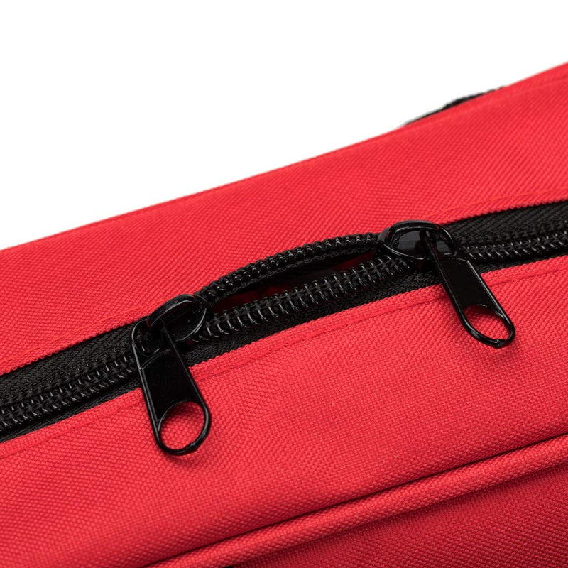 Jipemtra Red First Aid Bag Empty Travel Rescue Pouch First Responder Storage Medicine Emergency Bag for Car Home Office Kitchen Sport Outdoors (Red with Folders) Red With Folders - NewNest Australia
