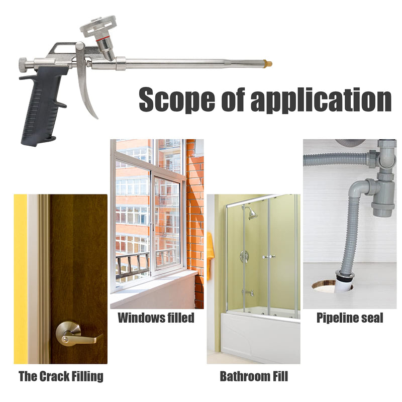 Qjaiune PU Spray Foam Gun Sealant Application Gun, Spray Insulation Expanding Foam Gun Applicator, Heavy Duty Dispensing Caulking Gun for Filling Sealing Windows Gap Essential Style - 1 Pack - NewNest Australia
