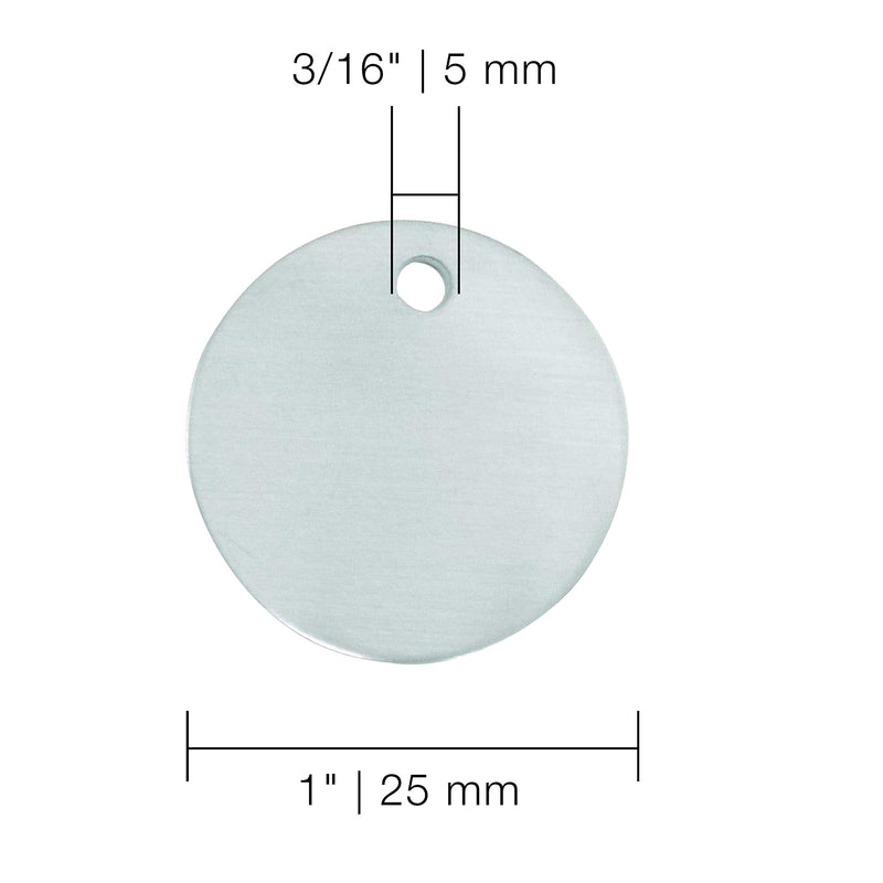 CH Hanson Metal Stamping Blanks - 1" Blank Tags with Holes, Name & Pet Tags, Label Equipment - Model 1078A, Durable 18-Gauge Aluminum (100 Count) - NewNest Australia