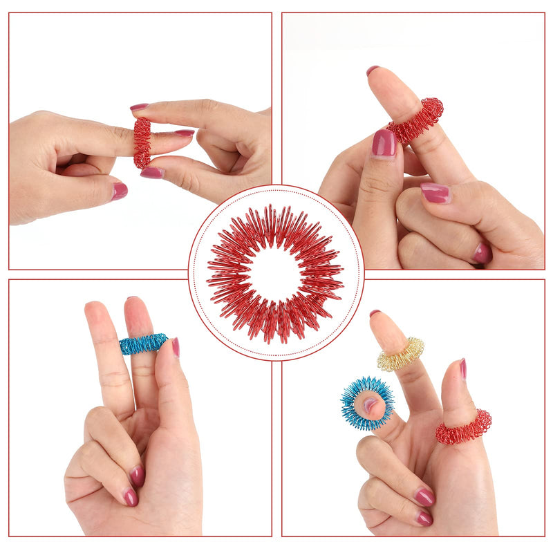 Abeillo Pack Of 10 Acupressure Ring, Massage Ring, Finger Massage Or Toe Massage Set For Children, Adults, High Working Pressure, Promotes Circulation And Stress Relief - NewNest Australia