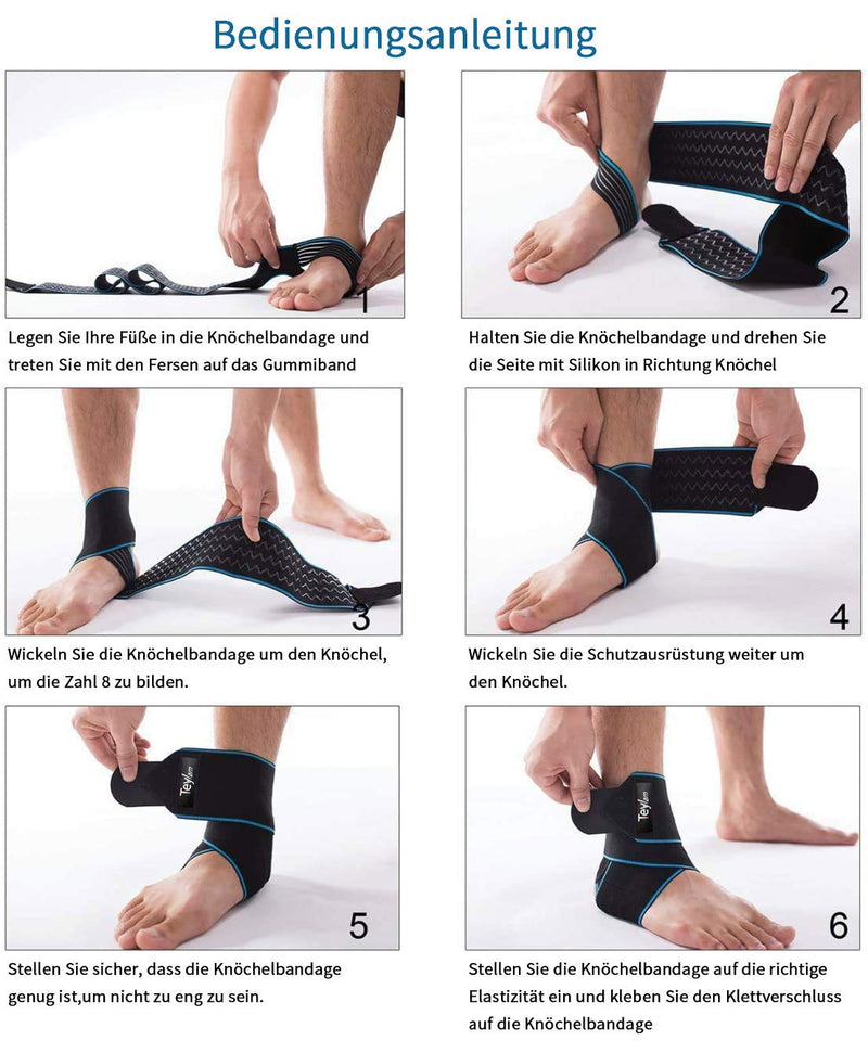 Teylam ankle bandage, adjustable ankle bandage, flexible ankle bandage, ultra thin foot bandage, running football, right and left ankle (blue). - NewNest Australia