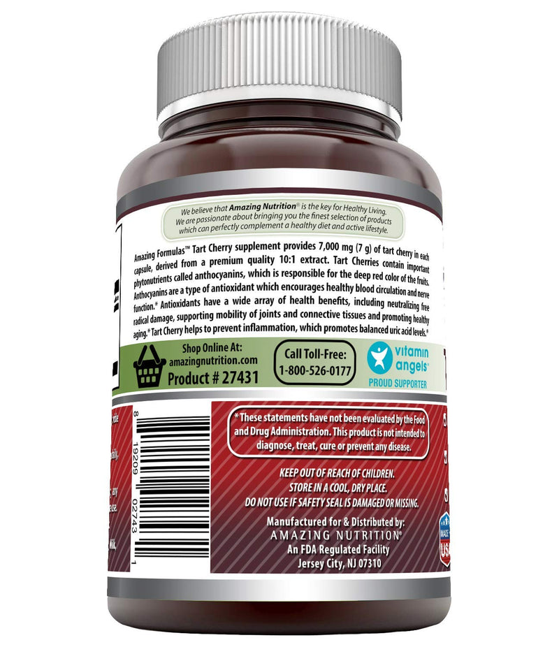 Amazing Formulas Tart Cherry Extract 7000 Mg per Serving 200 Capsules (Non GMO,Gluten Free) -Antioxidant Support-Promotes Joint Health & a Proper Uric Acid Level Balance - NewNest Australia