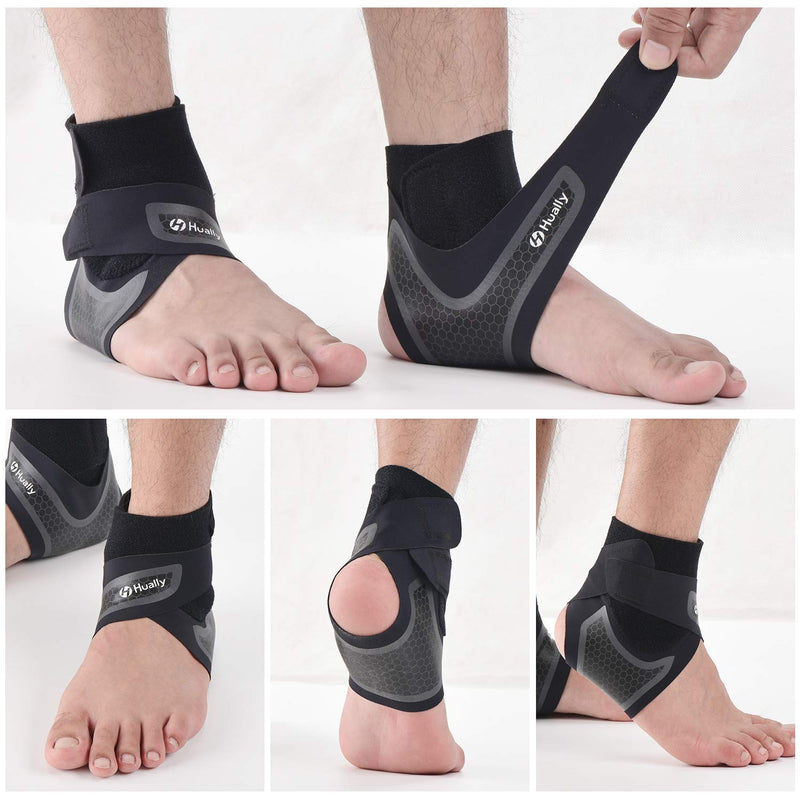 Hually Ankle Support, 1 Pair Adjustable Ankle Brace with Breathable & Elastic Nylon Material, Comfortable Ankle Wrap Sports Protect Against Chronic Ankle Strain Sprains Fatigue, One Size Fits All - NewNest Australia