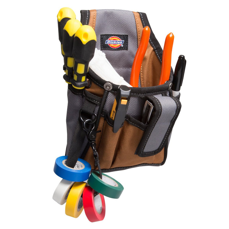 Dickies 7-Pocket Canvas Tech Pouch with Tape Tether, Universal-fit Steel Clip and Tunnel Loop for Tool Belt - NewNest Australia