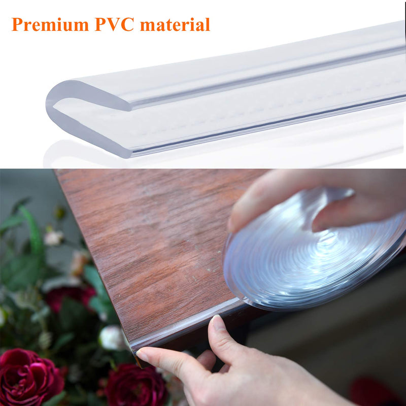 Corner Guards Furniture Edge Protectors Transparent Soft Silicone Bumper Strip Clear Edge Corner Cushion 20ft(6m) with Double-Sided Tape for Tables,Household 6m - NewNest Australia