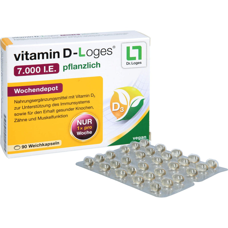 vitamin DL oges® 7,000 IU plant-based - 90 soft capsules - dietary supplement with vitamin D3 to support the immune system and maintain healthy bones, teeth and muscle function 90 pieces (pack of 1) - NewNest Australia