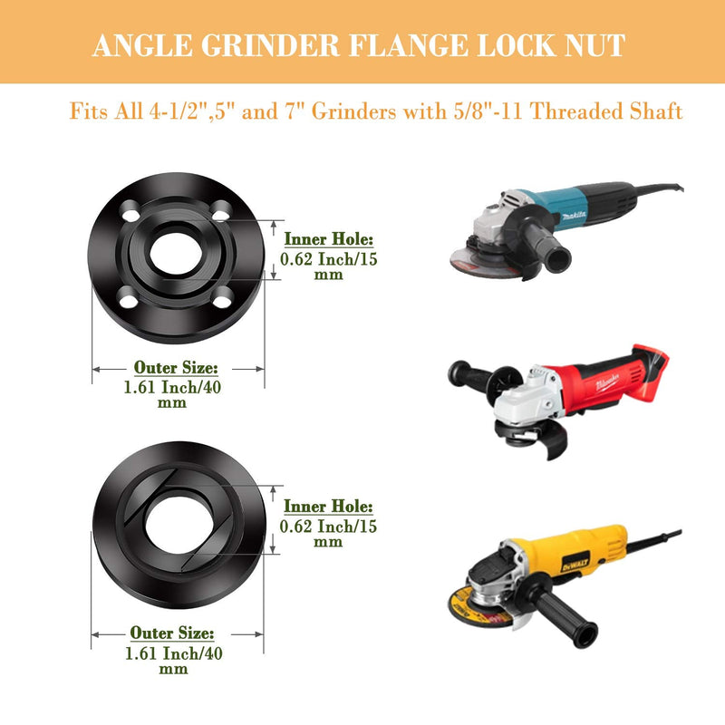 Grinder Wrench Grinder Shaft Nut 5/8-11 4 Pcs Compatible with Makita Milwaukee Dewalt Metabo Grinder Parts Bosch Ryobi Black Decker 4.5" 5" Protective Gloves Included - NewNest Australia