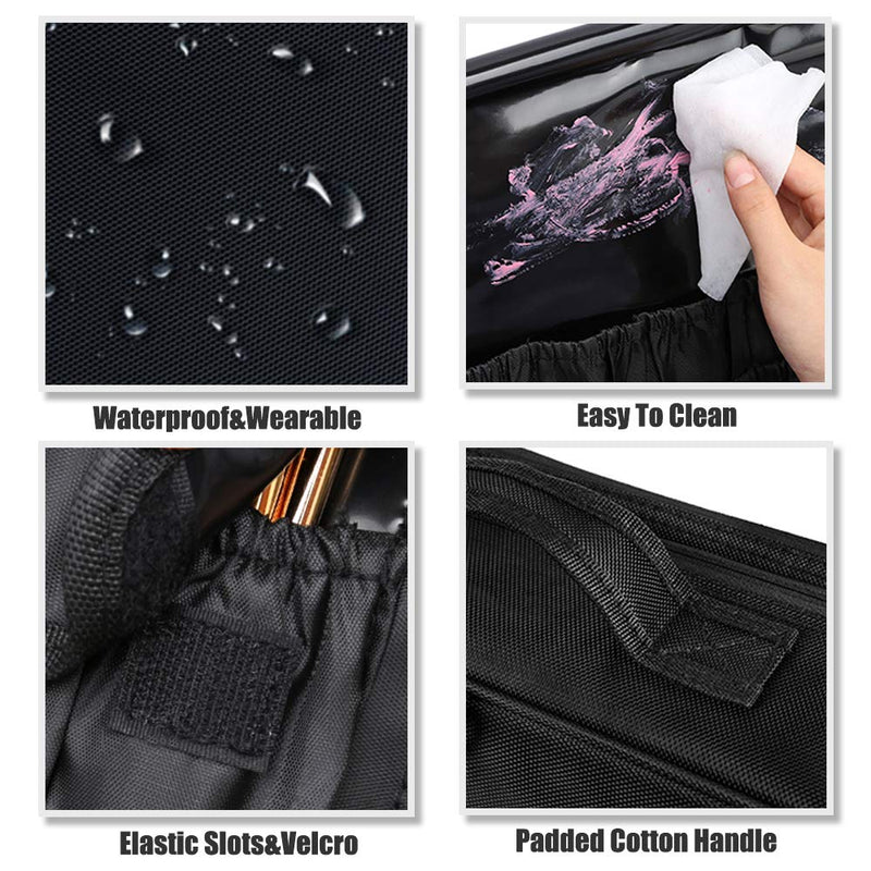 Makeup Bag,LOSMILE Travel Make-Up Bag Large Cosmetic Bags Professional Cosmetic Organiser Case Makeup Artist Train Cases Waterproof Vanity Cases Beauty Box with Adjustable dividers.(Black-l) Black-l - NewNest Australia