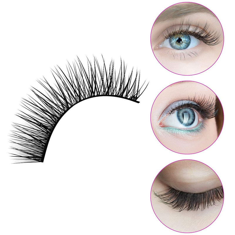 URAQT False Eyelashes,5 Pairs 3D Eye Lashes Natural Look, Faux Mink Fake Eyelashes, Reusable Handmade Soft Lashes Pack for Makeup Eyelashes Extension (Natural Look) #1 - NewNest Australia