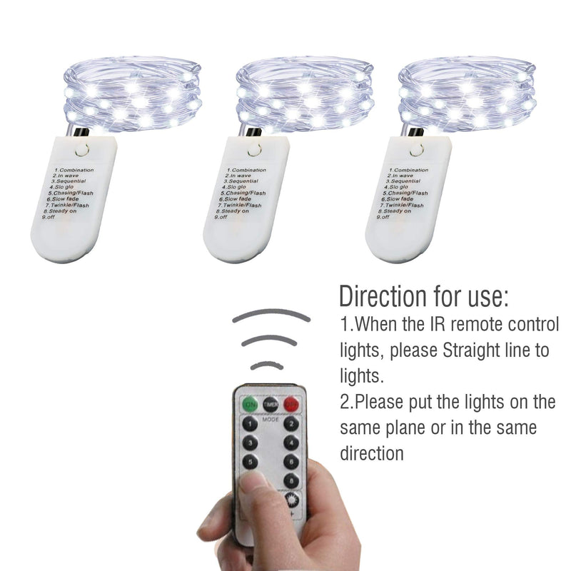 6PCS Fairy String Cool White Changing Twinkle Lights with 2pcs Remote, 6.5ft 20 LEDs Silver Wire,CR2032 Battery Powered, Indoor Decorative Bedroom,Wedding,Patio,Christmas,Outdoor Garden,Stroller - NewNest Australia