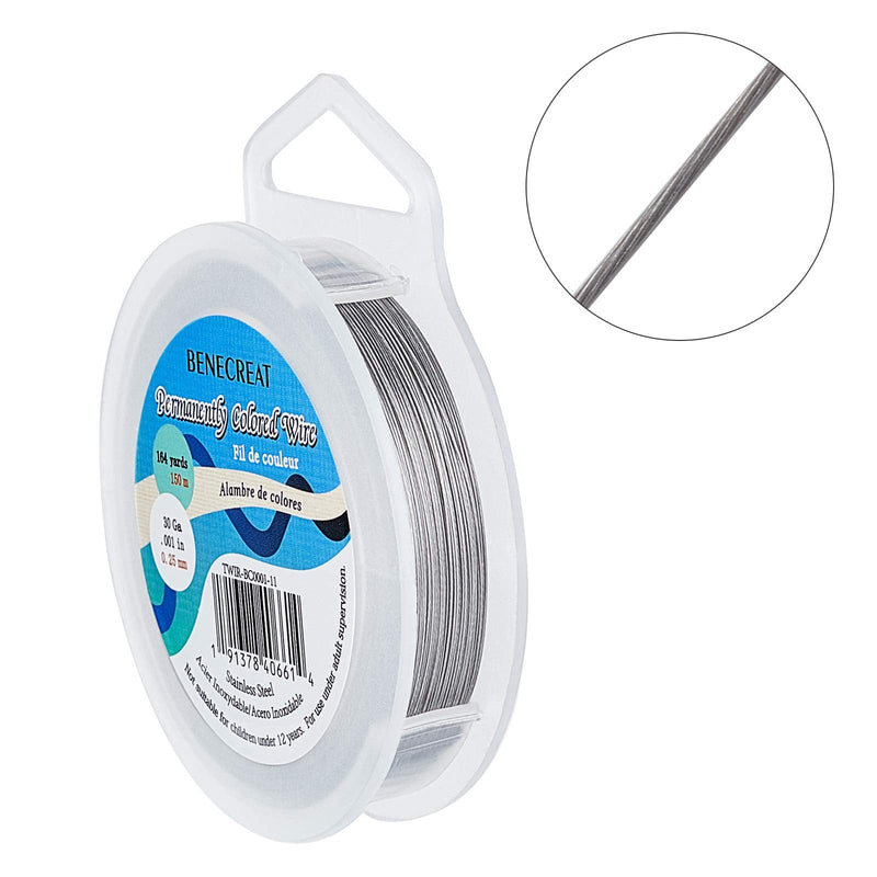 BENECREAT 7 Strands Bead String Wire (0.25MM, 490FT) Nylon Coated Stainless Steel Beading Wire for Necklace Bracelet Making 0.25mm - 7 Strands - NewNest Australia