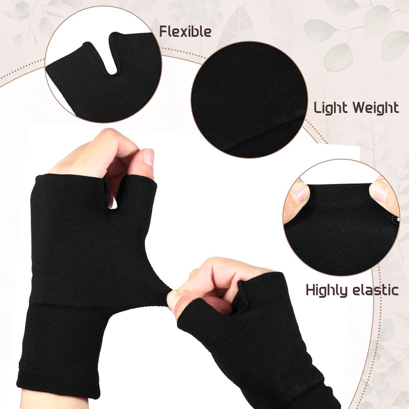 Geyoga Pack of 2 Compression Support Thumb Splint Breathable Thumb Support Elastic Bandage Thumb Supports for Women Men Sports M (Black) Black - NewNest Australia