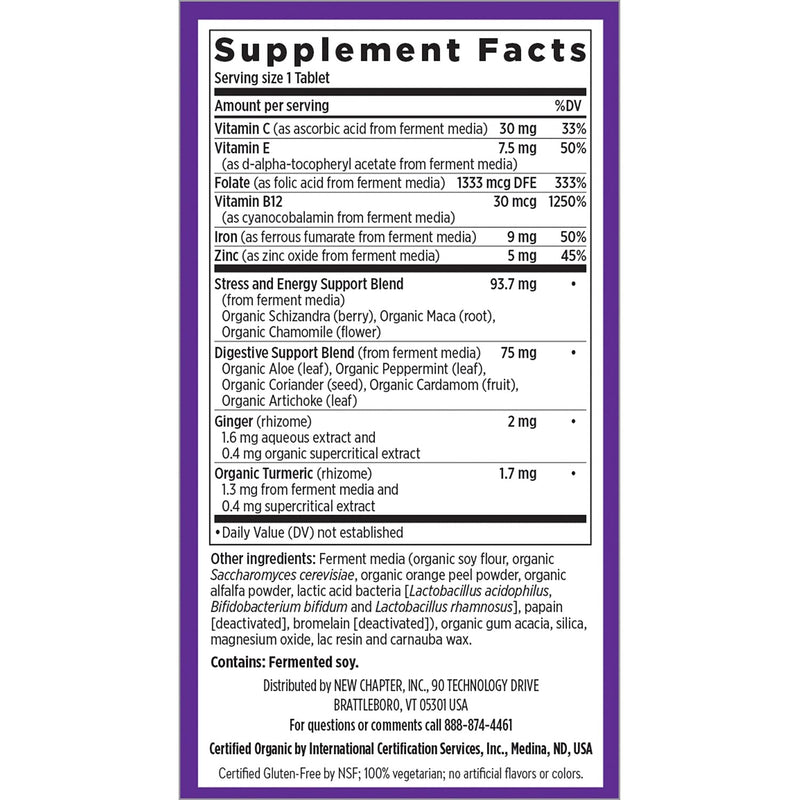 Iron Supplement, New Chapter Fermented Iron Complex with Organic Whole-Food Ingredients + One Daily Non-Constipating Dose- 60ct, 2 Month Supply 60 Count (Pack of 1) - NewNest Australia