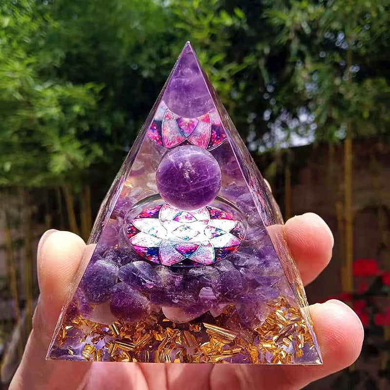 ycyingcheng Pyramid Ogan Crystal Energy Tower Nature Reiki Chakra Crushed Stone, Negative Energy Remover Blessing Home Office Ornaments, Healing Crystal Boost Immune System Meditation, 6cm D - NewNest Australia