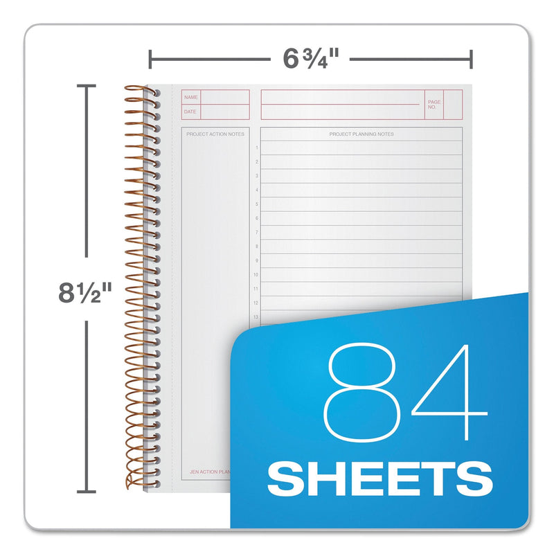 TOPS Products Journal Notetaking Planner, Wirebound, Ruled, 8-1/2"x6-3/4", Black (TOP63827) , White - NewNest Australia
