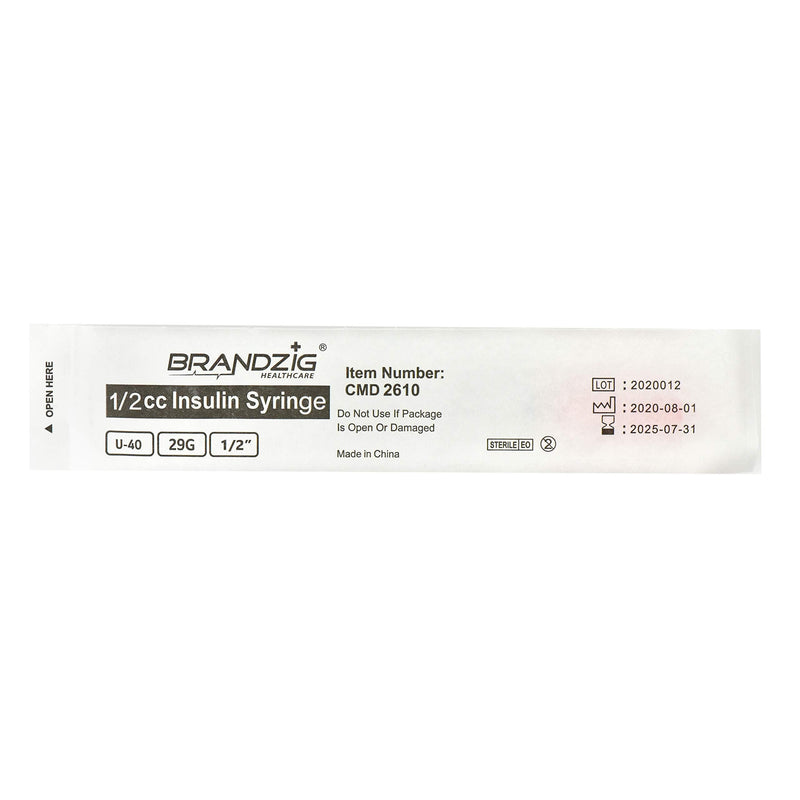 Brandzig U-40 Pet Insulin Syringes 29G 1/2cc, 1/2" 100-Pack - NewNest Australia