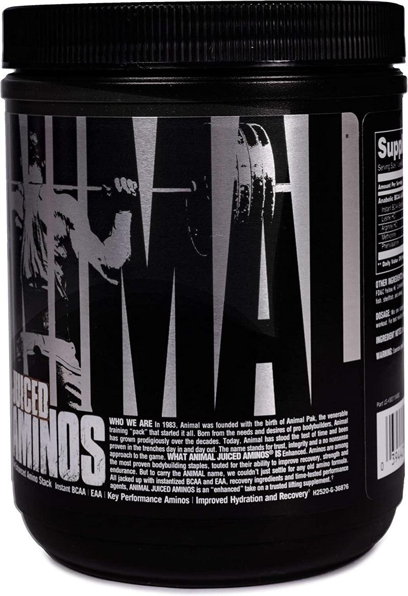 Universal Nutrition Animal Juiced Aminos (Peach Mango) - Post Workout Supplement With 6G Bcaa/Eaa Matrix & 4G Amino Acid Blend For Improved Performance & Muscle Recovery, 30 Measuring Spoons - NewNest Australia
